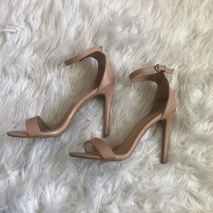 Nude strap heels